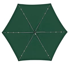 Living Accents 9 ft. Tiltable Hunter Green Solar Market Umbrella