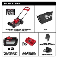 Milwaukee M18 FUEL 2823-22HD 21 in. 18 V Battery Self-Propelled Lawn Mower Kit (Battery &amp; Charger)