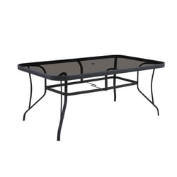 Living Accents Roscoe Black Rectangular Glass Dining Table