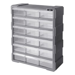 Ace 15 in. W X 19 in. H Storage Organizer Plastic 18 compartments Gray