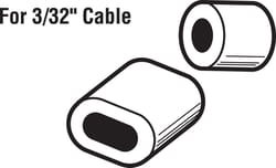 Prime-Line 3.9 in. W X 5.4 in. L X 3/32 in. D Aluminum Cable Ferrules and Stops