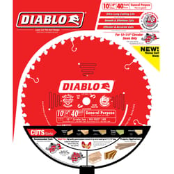 Diablo 10-1/4 in. D X 5/8 in. TiCo Hi-Density Carbide Circular Saw Blade 40 teeth 1 pk