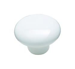 Amerock Allison Round Cabinet Knob 1-1/2 in. D 1-1/16 in. Gloss White 1 pk