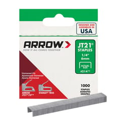 Arrow #214 JT21 7/16 in. W X 1/4 in. L Flat Crown Fine Wire Staples 1000 pk