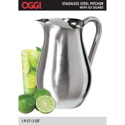 OGGI 68 oz Silver Pitcher Stainless Steel