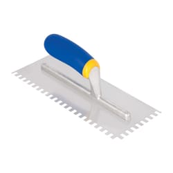 QEP 4.5 in. W X 11 in. L Stainless Steel Square Notch Trowel 1 pk