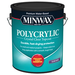 Minwax Polycrylic Satin Crystal Clear Water-Based Polyurethane 1 gal