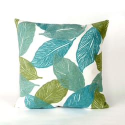 Liora Manne Visions I Aqua Mystic Leaf Polyester Throw Pillow 20 in. H X 2 in. W X 20 in. L