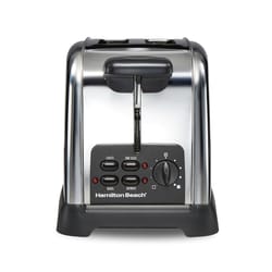 Hamilton Beach Stainless Steel Black/Silver 2 slot Toaster 7.63 in. H X 6.89 in. W X 11.1 in. D