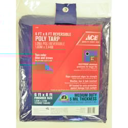 Ace 6 ft. W X 8 ft. L Medium Duty Polyethylene Tarp Blue/Brown