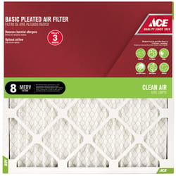 Ace 20 in. W X 25 in. H X 1 in. D Synthetic 8 MERV Pleated Air Filter 1 pk