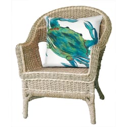 Liora Manne Visions III Sea Blue Crab Polyester Throw Pillow 20 in. H X 2 in. W X 20 in. L