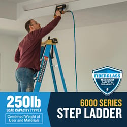 Werner 8 ft. H Fiberglass Step Ladder Type I 250 lb. capacity