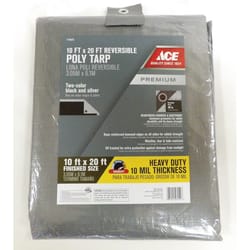 Ace 10 ft. W X 20 ft. L Heavy Duty Polyethylene Tarp Black/Silver