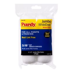 Purdy White Dove Woven Fabric 4.5 in. W X 3/8 in. Jumbo Mini Paint Roller Cover 2 pk