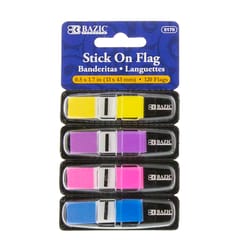 Bazic Products 0.5 in. W X 1.7 in. L Assorted Neon Coding Flag 4 pad