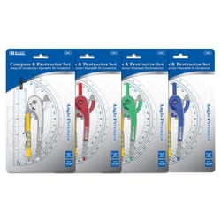 Bazic Products 12 in. Pencil Compass with Protractor 3 pc