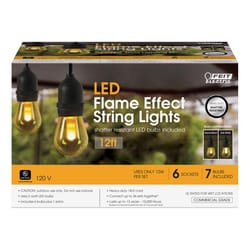 Feit LED Flame Bulb String Lights Amber 12 ft. 6 lights