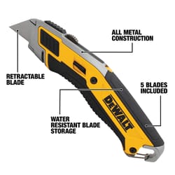 DeWalt 7 in. Retractable Utility Knife Black/Yellow 1 pk