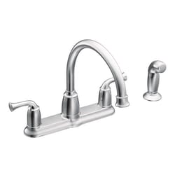 Moen Banbury Two Handle Chrome Kitchen Faucet Side Sprayer Included