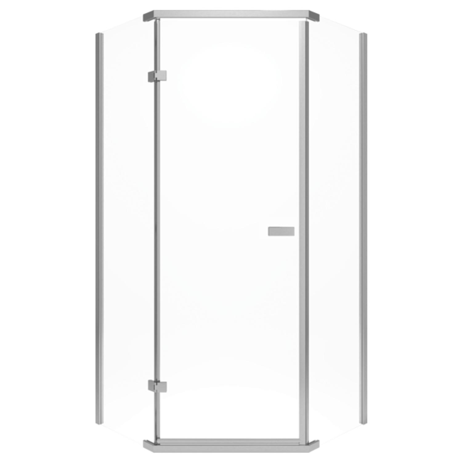 Photo 1 of Delta 71-7/8 in. H X 35-7/8 in. W Stainless Steel Frameless Shower Door