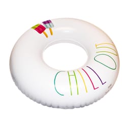 CocoNut Float Rae Dunn White PVC/Vinyl Inflatable Chill Out Floating Tube
