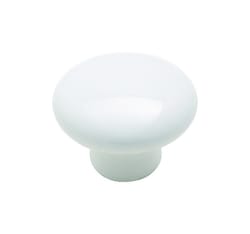 Amerock Allison Round Cabinet Knob 1-1/4 in. D 15/16 in. Flat White 1 pk