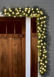 Celebrations Platinum 14 in. D X 9 ft. L LED Prelit Warm White Mixed Pine Christmas Garland