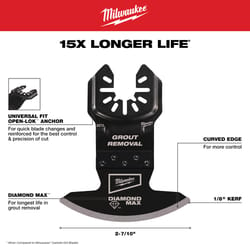 Milwaukee 3.88 in. L X 0.5 in. W Diamond Grit Open-Lok Contoured Boot Grout Removal Blade 1 pk