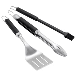 Weber Precision Stainless Steel Black/Silver Grill Tool Set 3 pc