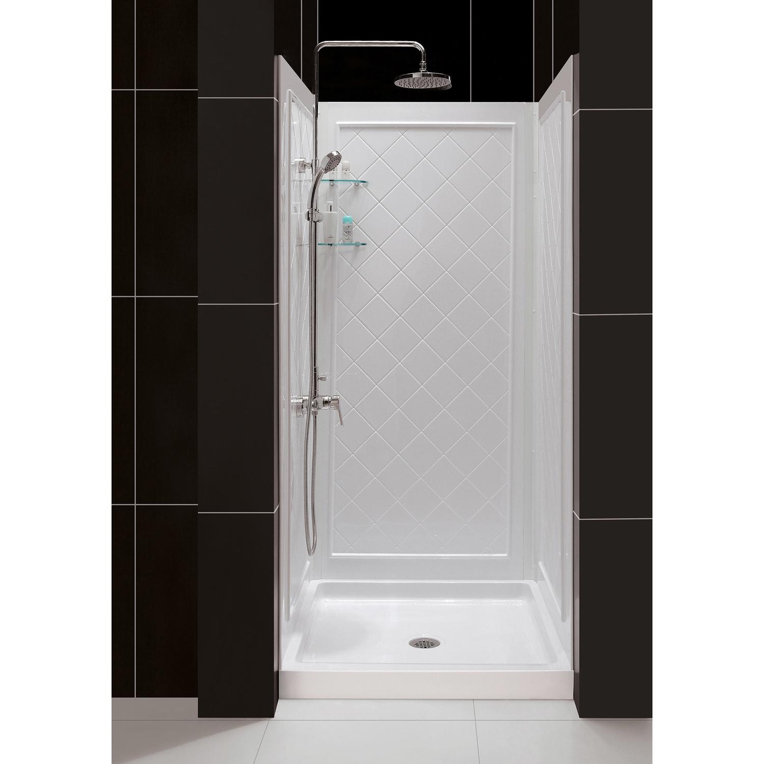 Photo 1 of ***BASE ONLY, BOX 1 OF 2*** DreamLine QWALL-5 76-3/4 in. H X 32 in. W X 32 in. L White Shower Backwalls Kit