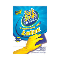 Soft Scrub Latex Cleaning Gloves XL Yellow 2 pair