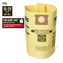 Craftsman 1 in. L X 7 in. W Wet/Dry Vac Filter Bag 15-22 gal 2 pc