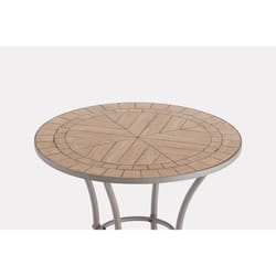 Living Accents Brown Round Stainless Steel Mosaic Bistro Table