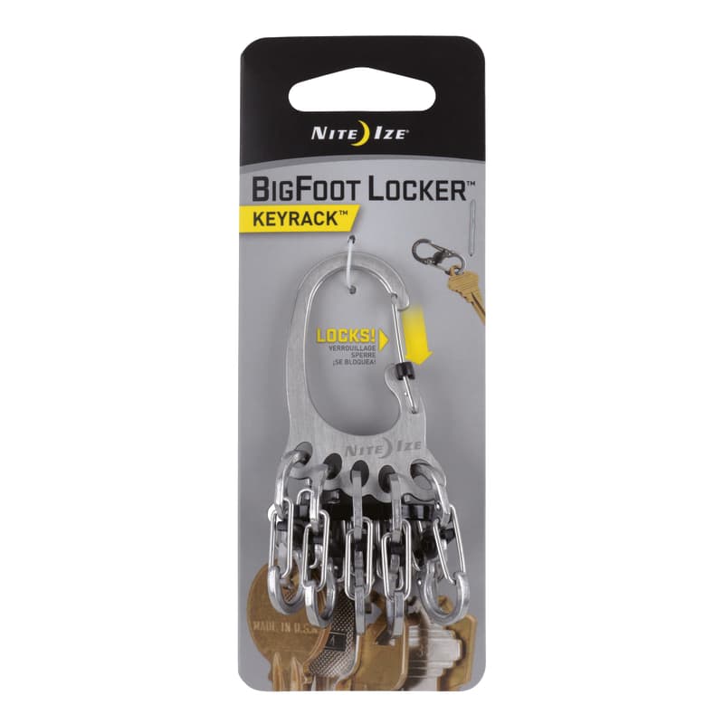 Photo 1 of Nite Ize BigFoot Locker 2 in. D Stainless Steel Silver Carabiner Key Chain pack 9
