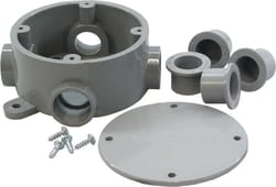Cantex 4-3/4 in. Round PVC 1 gang Junction Box Gray