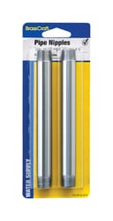 BrassCraft 3/8 in. MIP Brass Nipple 6 in. L