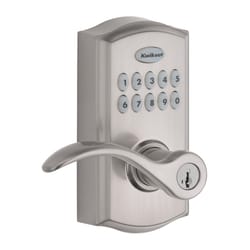 Kwikset SmartKey Satin Nickel Metal Electronic Touch Pad Entry Lever