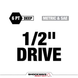 Milwaukee Shockwave 1/2 in. drive Metric/SAE 6 Point Deep Socket Set 29 pc