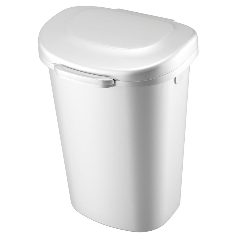 Photo 1 of (LID DOESNT FULLY POP UP)
Rubbermaid 13 gal. White Plastic Touch Top Wastebasket