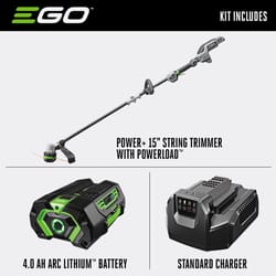 EGO Power+ Powerload ST1523S 15 in. 56 V Battery String Trimmer Kit (Battery &amp; Charger) W/ CARBON FIBER SPLIT SHAFT &amp; 4.0 AH BATTERY