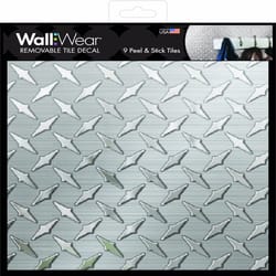 WallWear 8 in. W X 8 in. L Metallic Wall Tile 9 pc