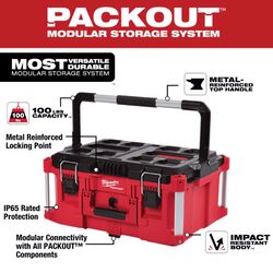 Milwaukee PACKOUT 16.1 in. Large Tool Box Black/Red