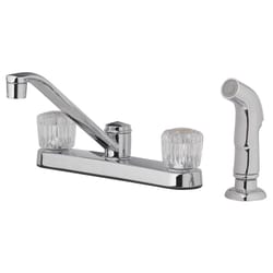 OakBrook Essentials Two Handle Chrome Kitchen Faucet Side Sprayer Included