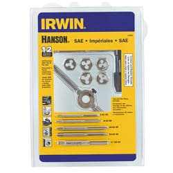 Irwin Hanson High Carbon Steel SAE Tap and Die Set 5/8 in. 12 pc