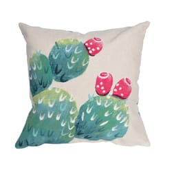 Liora Manne Visions III Cream Cactus Pear Polyester Throw Pillow 20 in. H X 2 in. W X 20 in. L