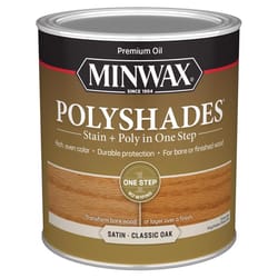 Minwax PolyShades Semi-Transparent Satin Classic Oak Oil-Based Polyurethane Stain/Polyurethane Finis