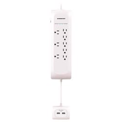Monster Just Power It Up 4 ft. L 8 outlets Surge Protector w/USB White 1080 J