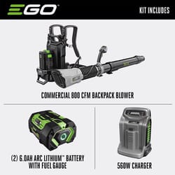 EGO Commercial LBPX8004-2 190 mph 800 CFM 56 V Battery Backpack Leaf Blower Kit (Battery & Charger) W/ (2) 6AH BATTERIES