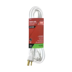 Ace Outdoor 15 ft. L White Extension Cord 16/3 SJTW